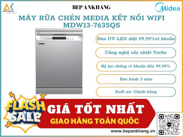 Máy rửa chén bát Media MDW13-7635QS